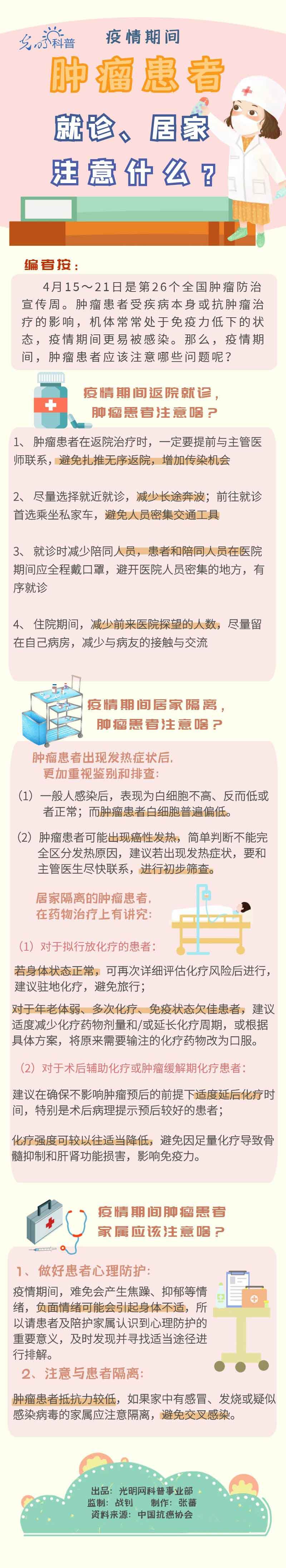 【防疫科普】疫情期間腫瘤患者就診、居家注意什么？